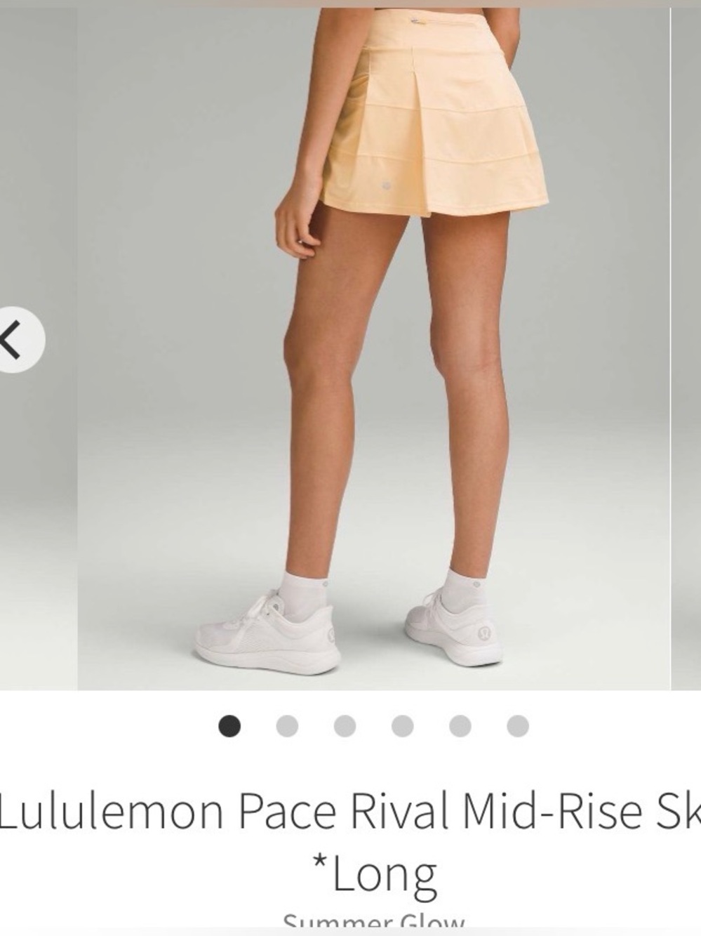 Lululemon Pace Rivel Mid Rise Pleated Skort in Summer Glow color size 8